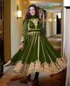 NSR 817 Faux Georgette With Full Heavy Embroidery Sequence Work Gown With Bottom Dupatta Wholesale Online